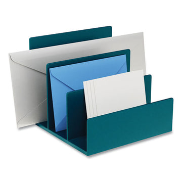 TRU RED™ Plastic Incline Mail Sorter, 3 Sections, Letter Size Files, 6.3 X 6.3 X 5.5, Teal freeshipping - TVN Wholesale